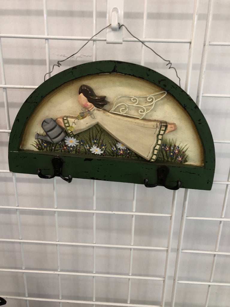 GARDENING ANGEL W/HOOKS HANGING.