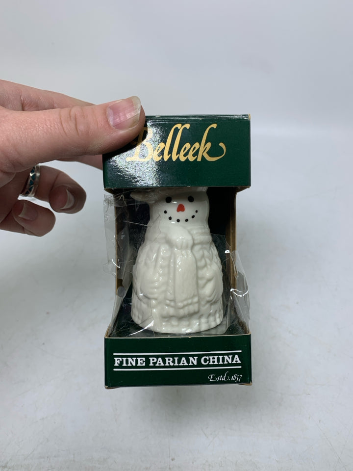 IN BOX BELEEK SNOWMAN ORNAMENT.