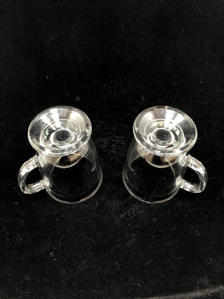 2 LIBBEY GLASS MUGS.