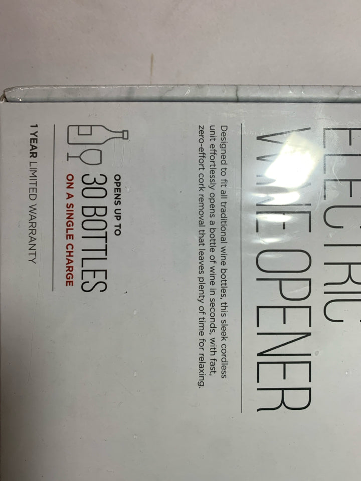 NIB STAINLESS STEEL ELECTRIC WINE OPENER-CHEFMAN