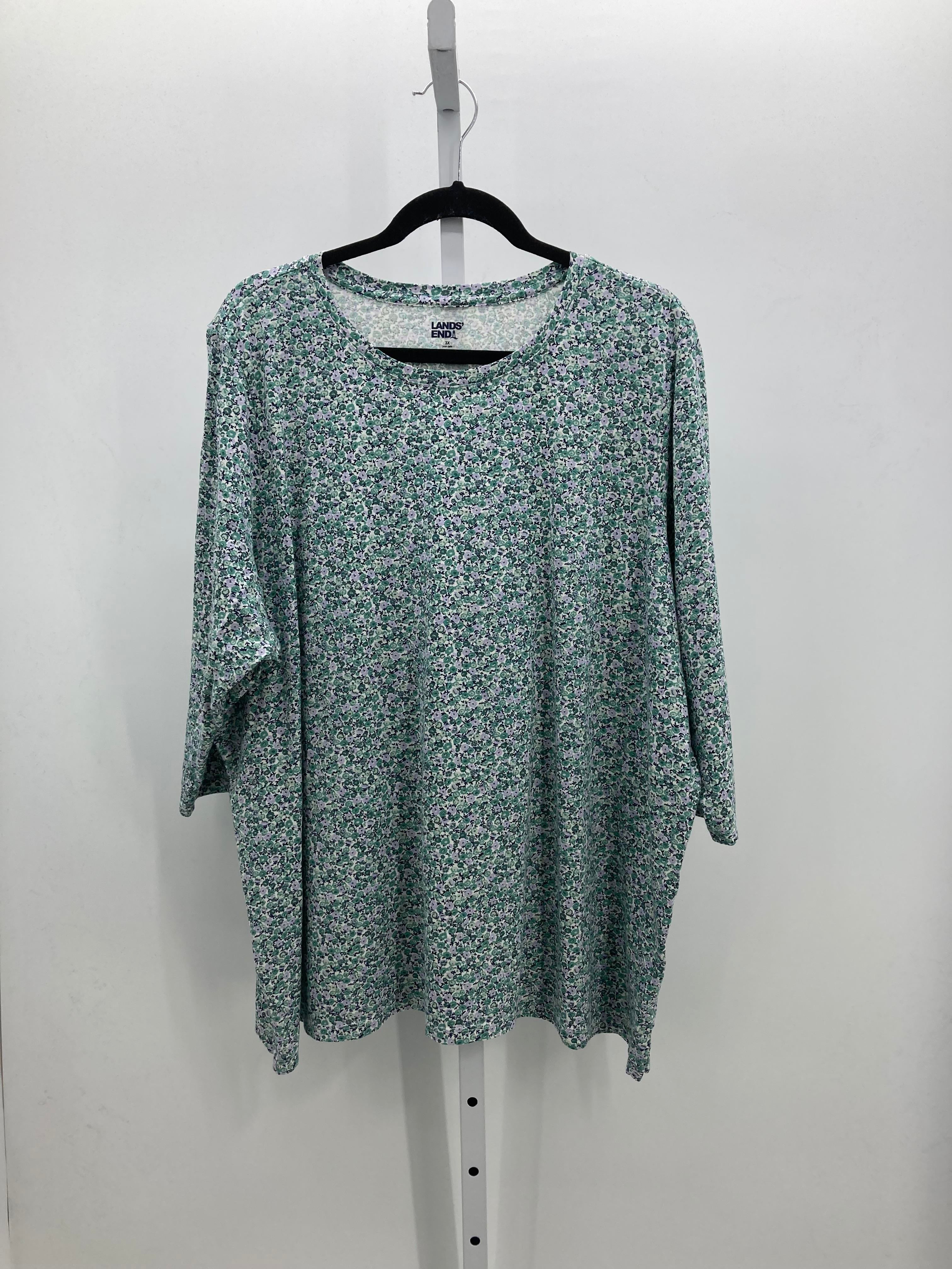 Lands End Size 3X Womens 3/4 Sleeve Shirt