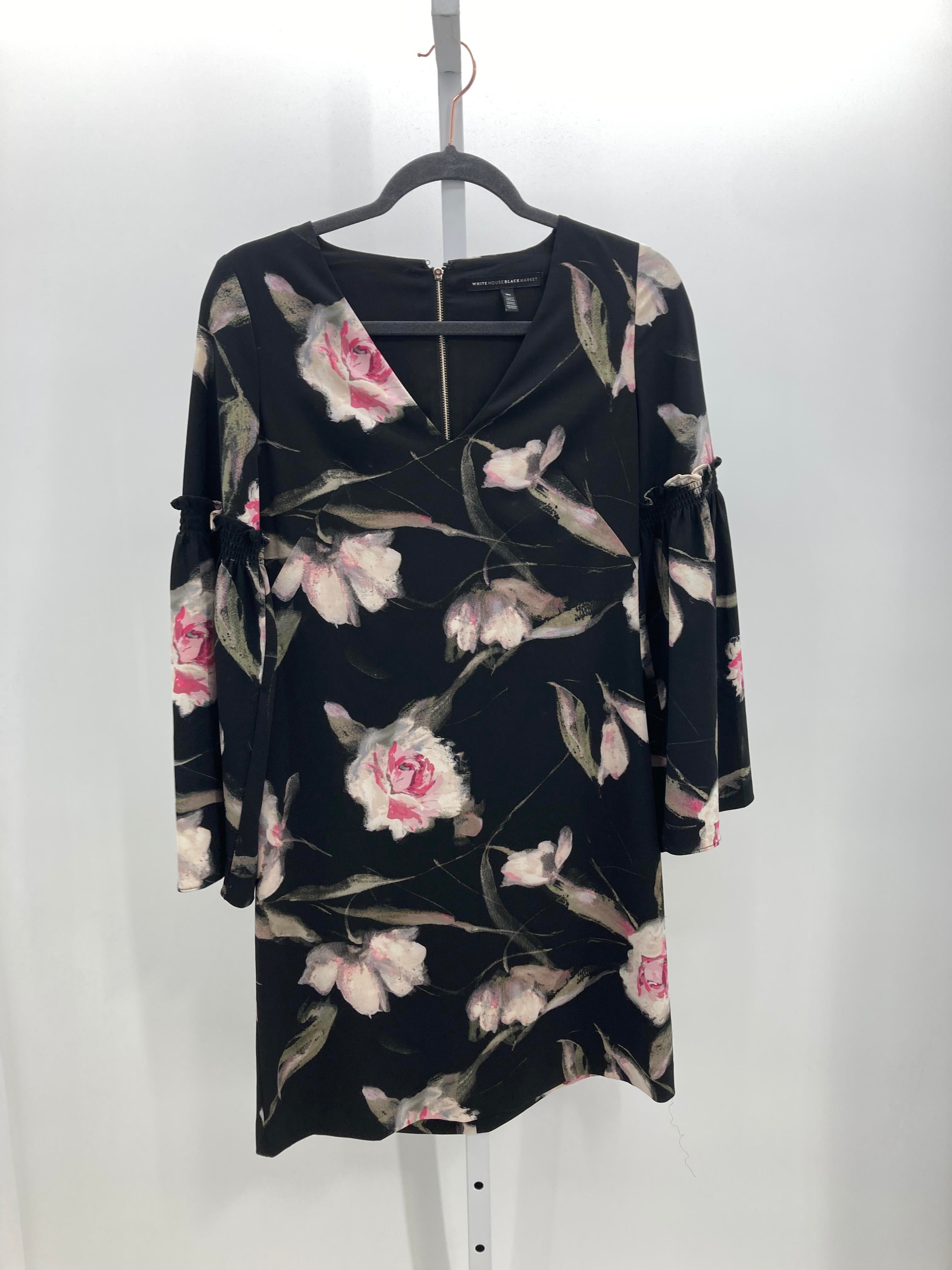 White House Black Size 00 Misses Long Sleeve Dress