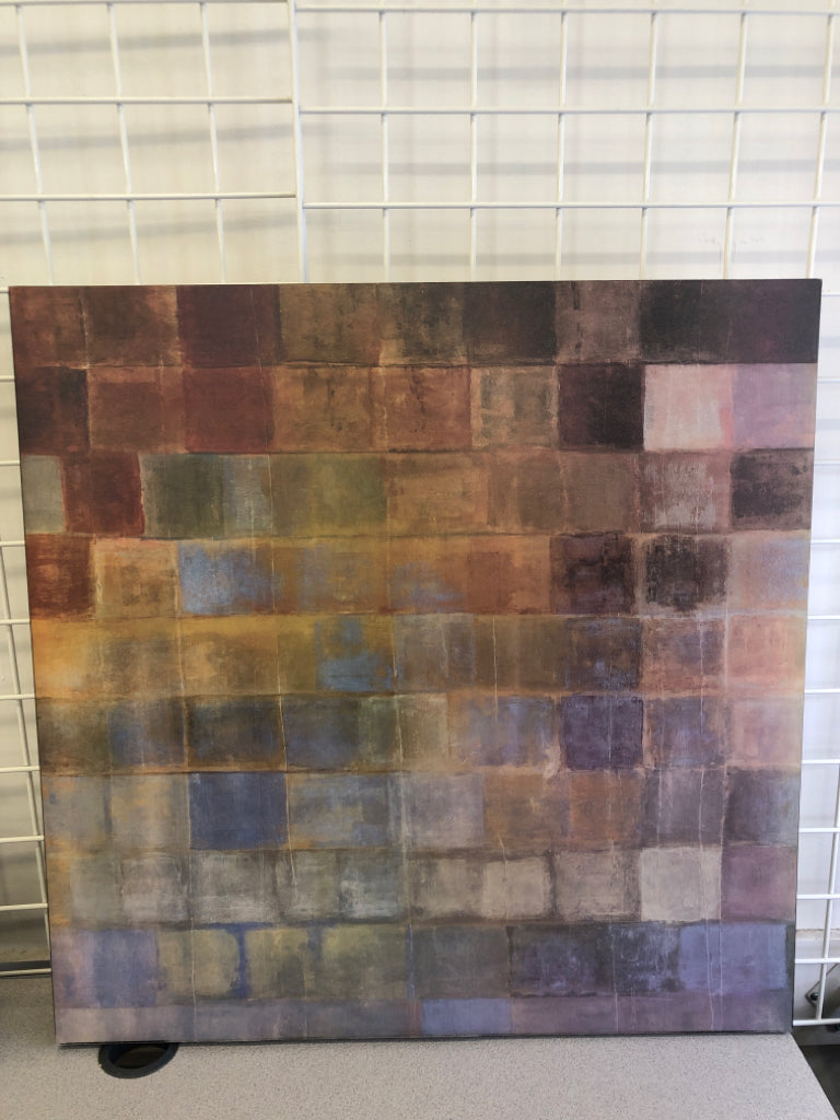COLORFUL BLOCKS PAINTED CANVAS.