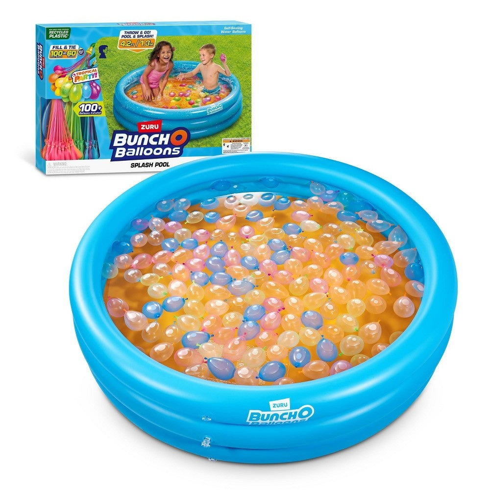 Bunch O Balloons Splash Pool with Tropical Party 100+ Rapid-Filling Self Sealing