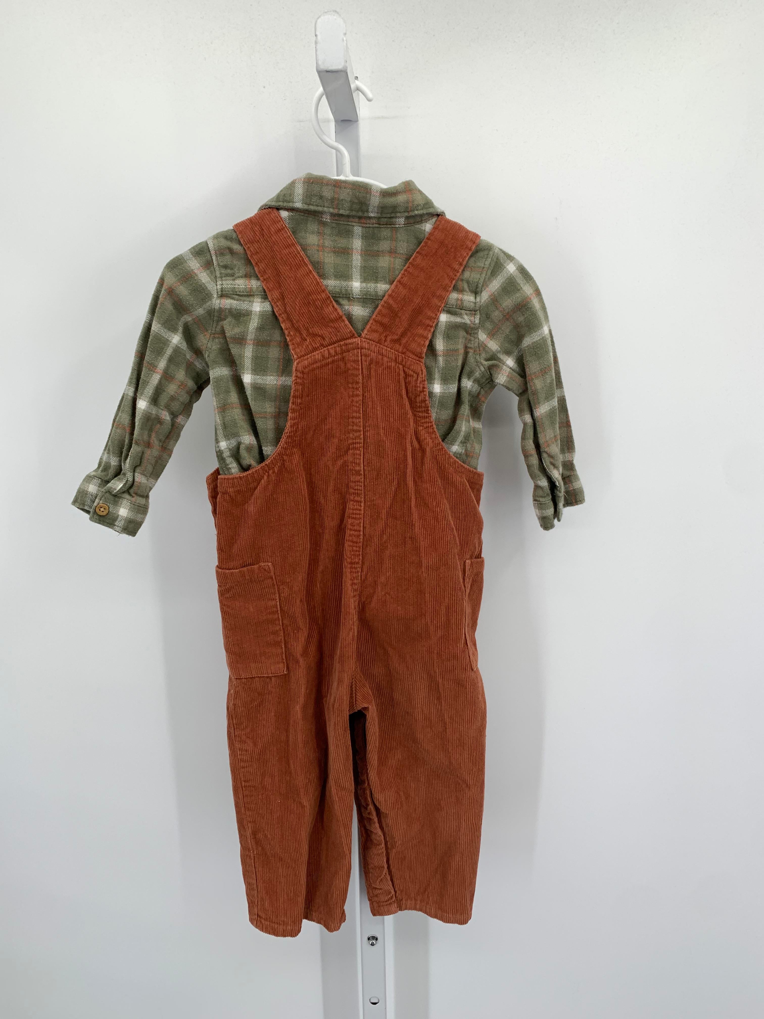 PLAID SHIRT BROWN CORDUROY OVERALLS