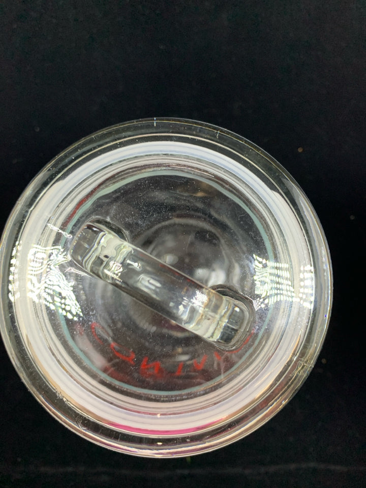"CONTAIN" GLASS JAR W/LID.