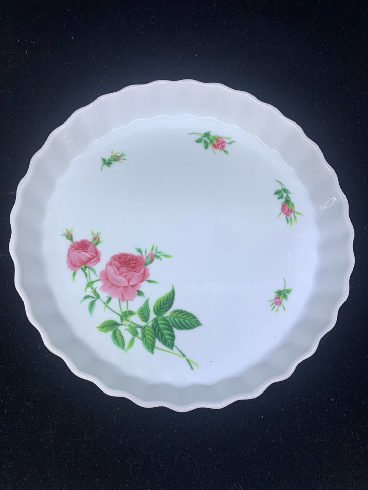 WHITE ROSE QUICHE/ TART DISH.