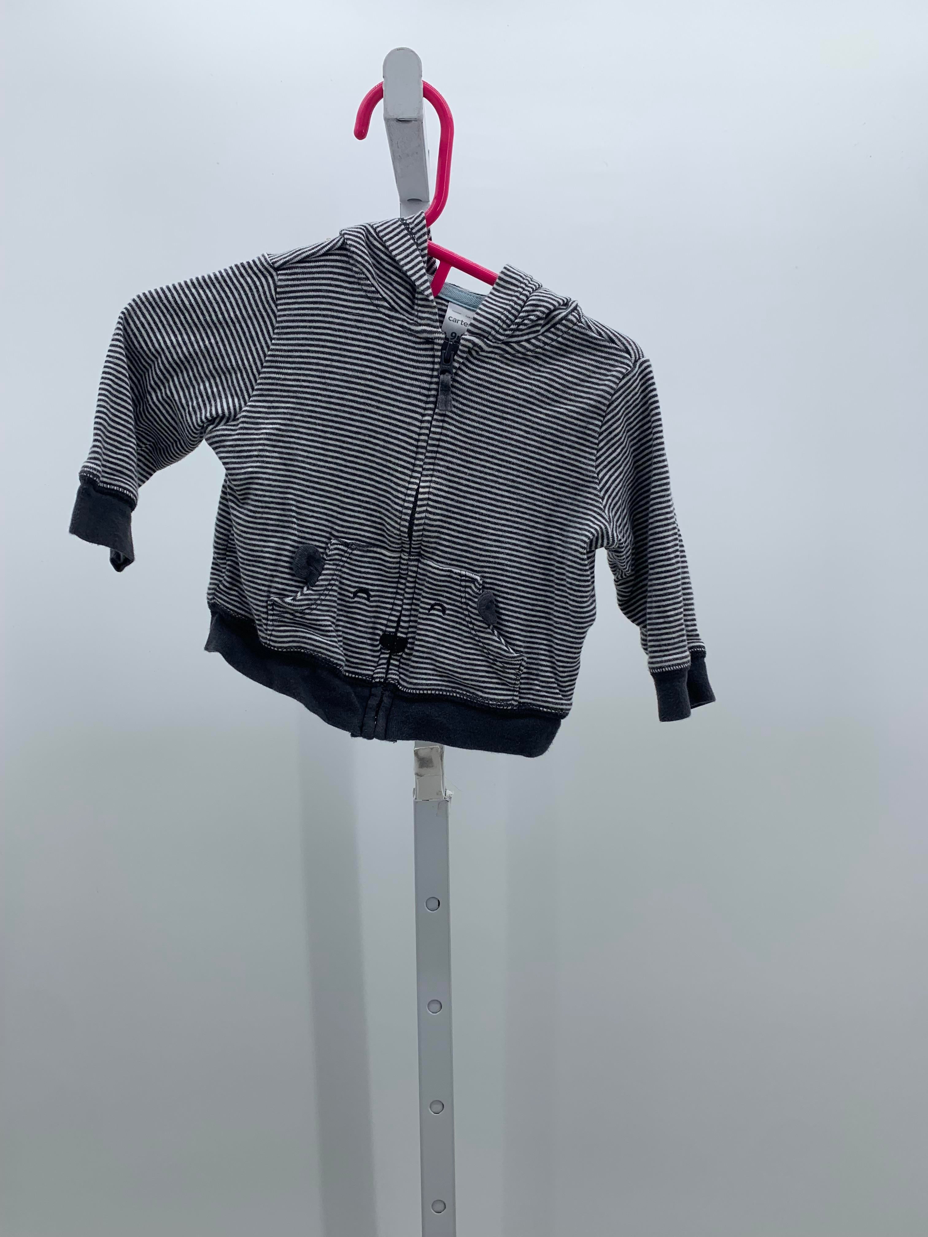 STRIPES HOODED ZIP KNIT