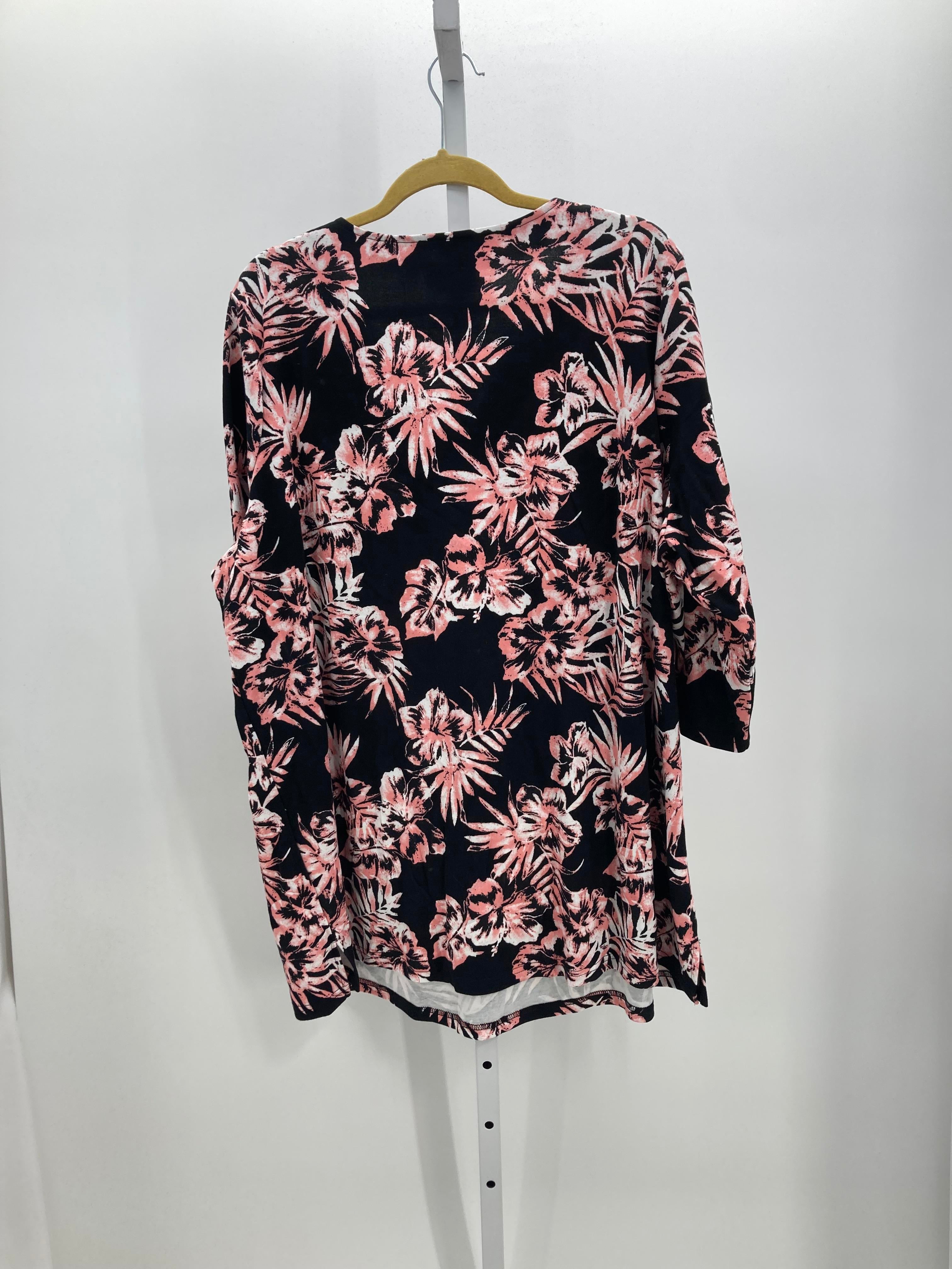 Quacker Factory Size 3X Womens 3/4 Sleeve Shirt