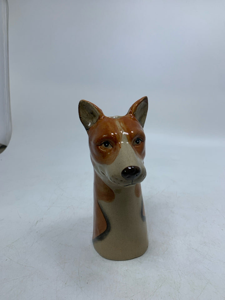 POINTED EARS DOG HEAD VASE.