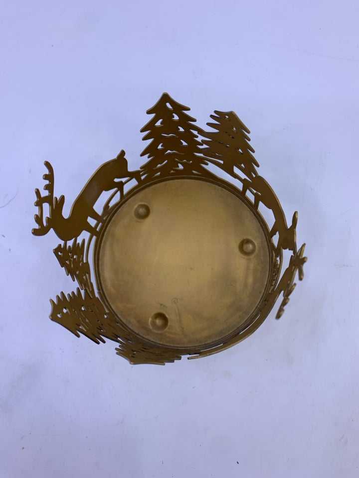 SMALL GOLD DEER CANDLE SLEEVE.