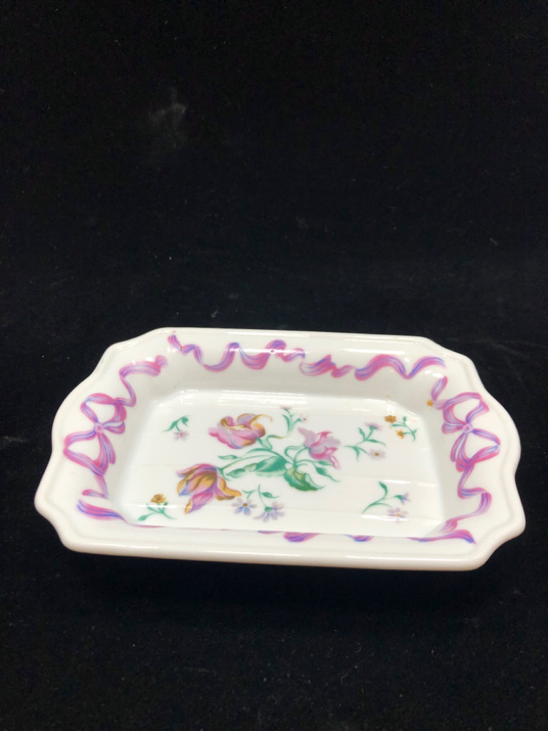 CHARLES REVSON FLORAL SOAP DISH.