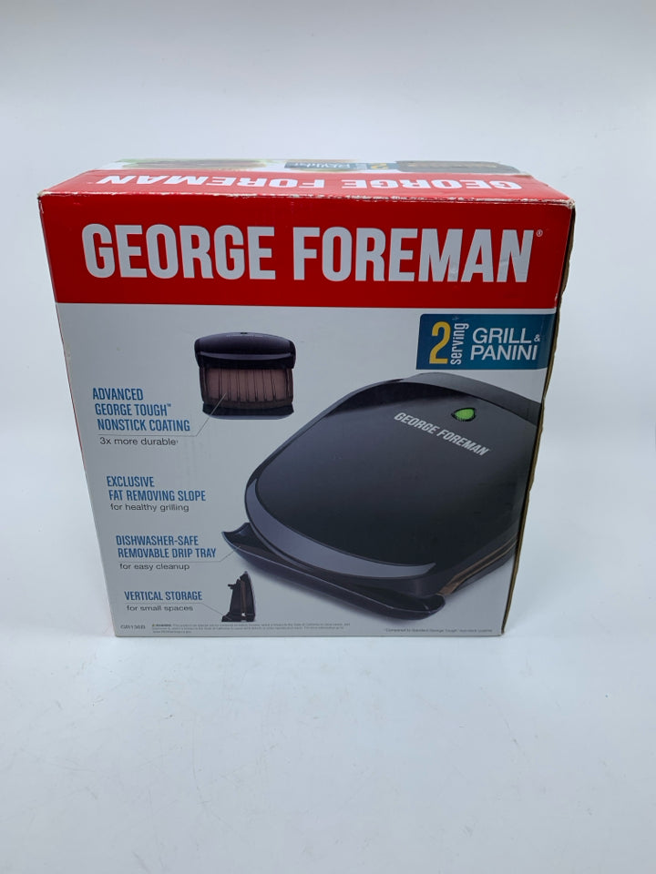 NIB GEORGE FOREMAN GRILL/PANNI PRESS.