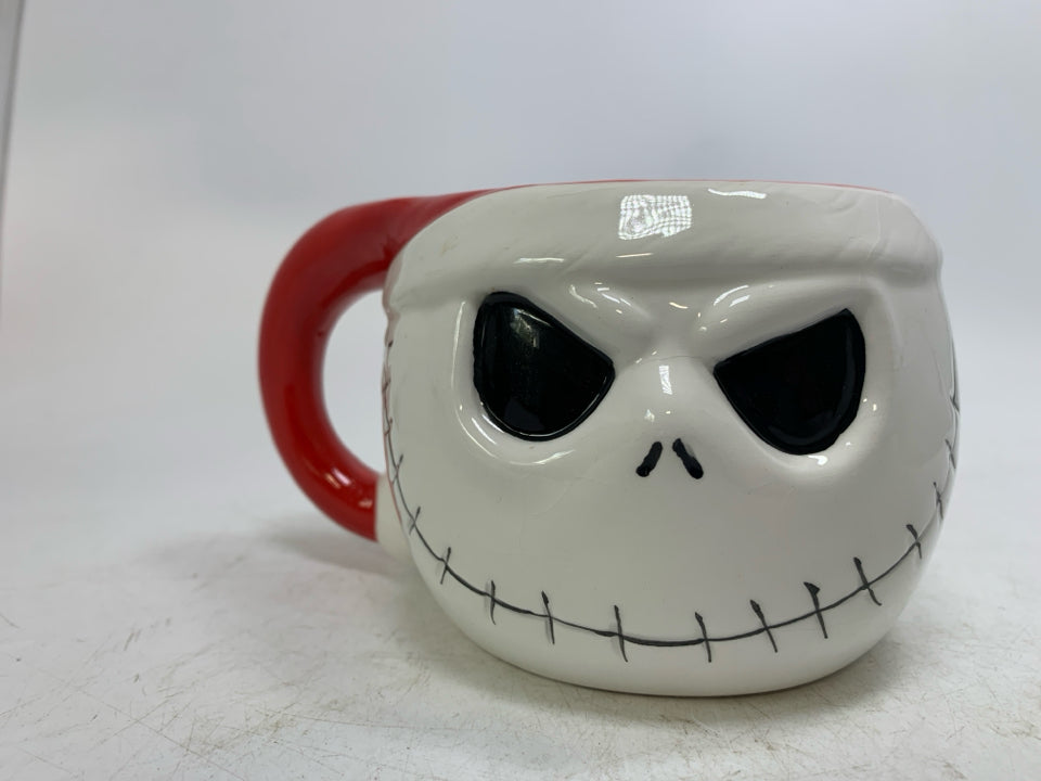 JACK HEAD SANTA HAT NIGHTMARE BEFORE CHRISTMAS MUG.