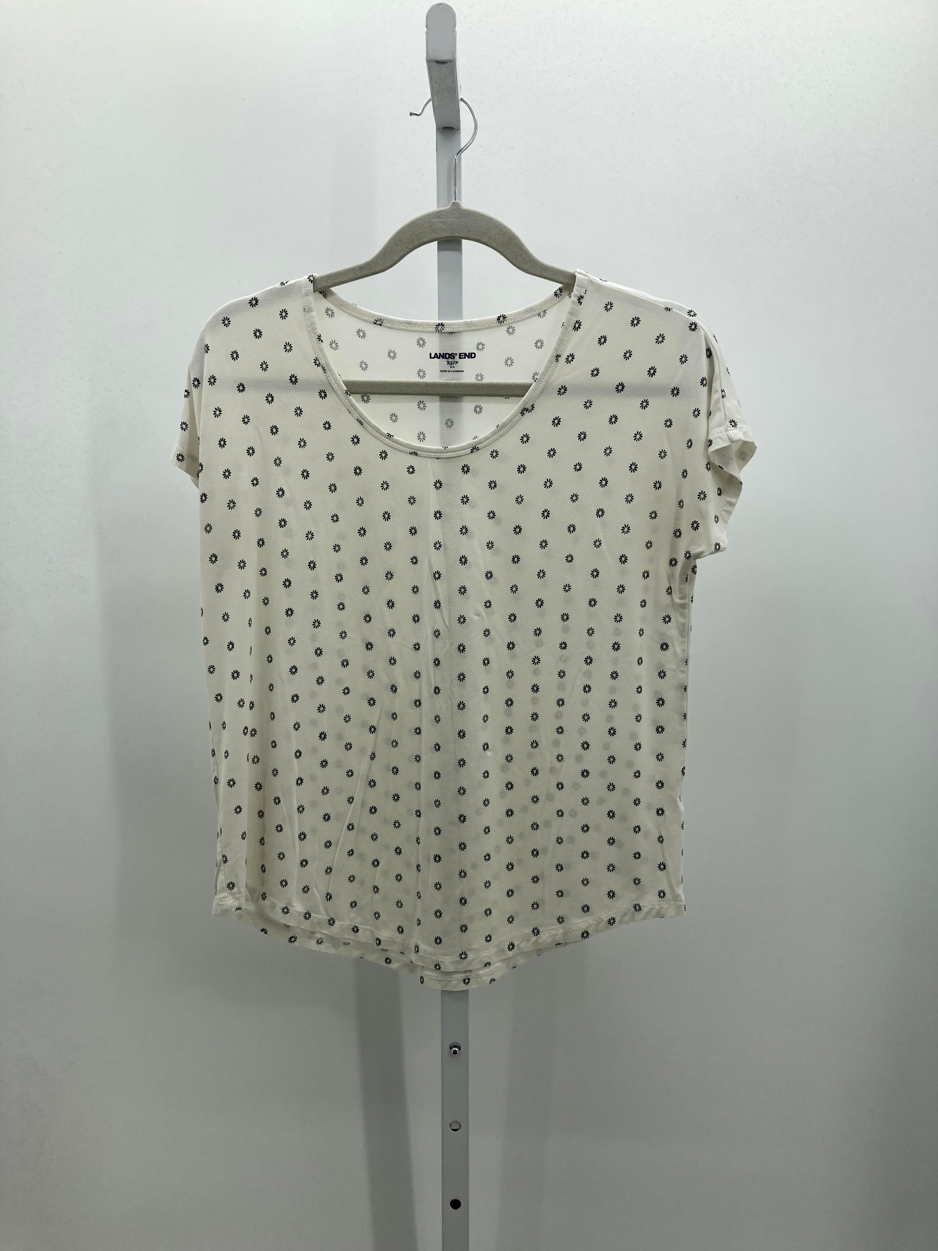 Lands End Size X Small Misses Short Sleeve Shirt