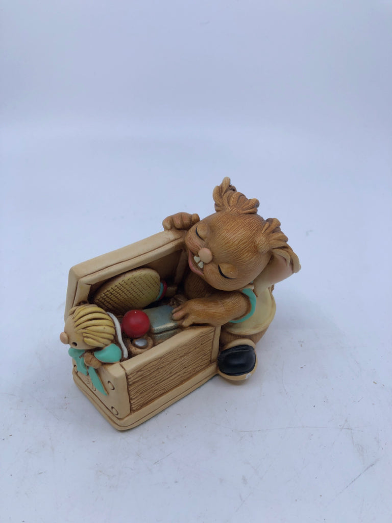 VTG PENDELFIN BUNNY PUTTING AWAY HIS TOYS.