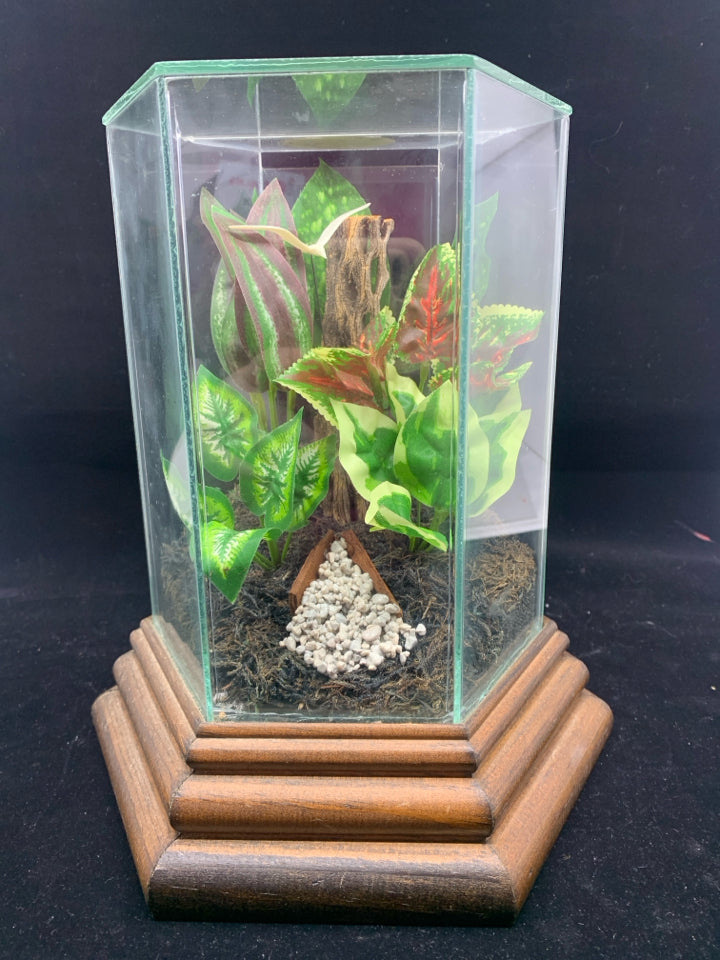 FAUX TERRARIUM MUSIC BOX.