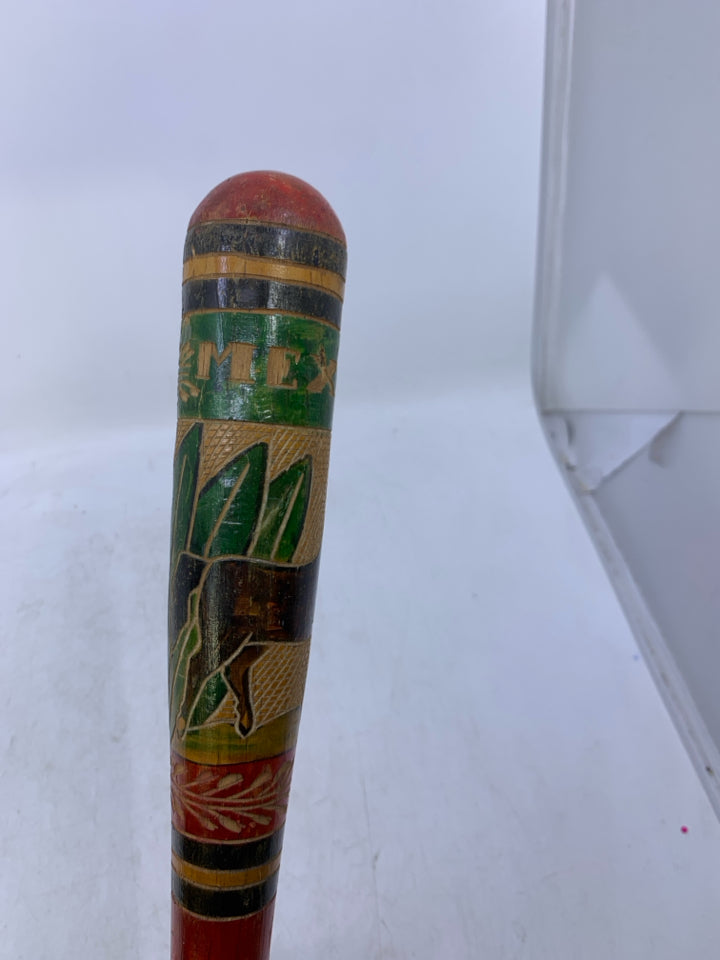 WOOD MEXICO CARVED BAT W/ DONKEY.