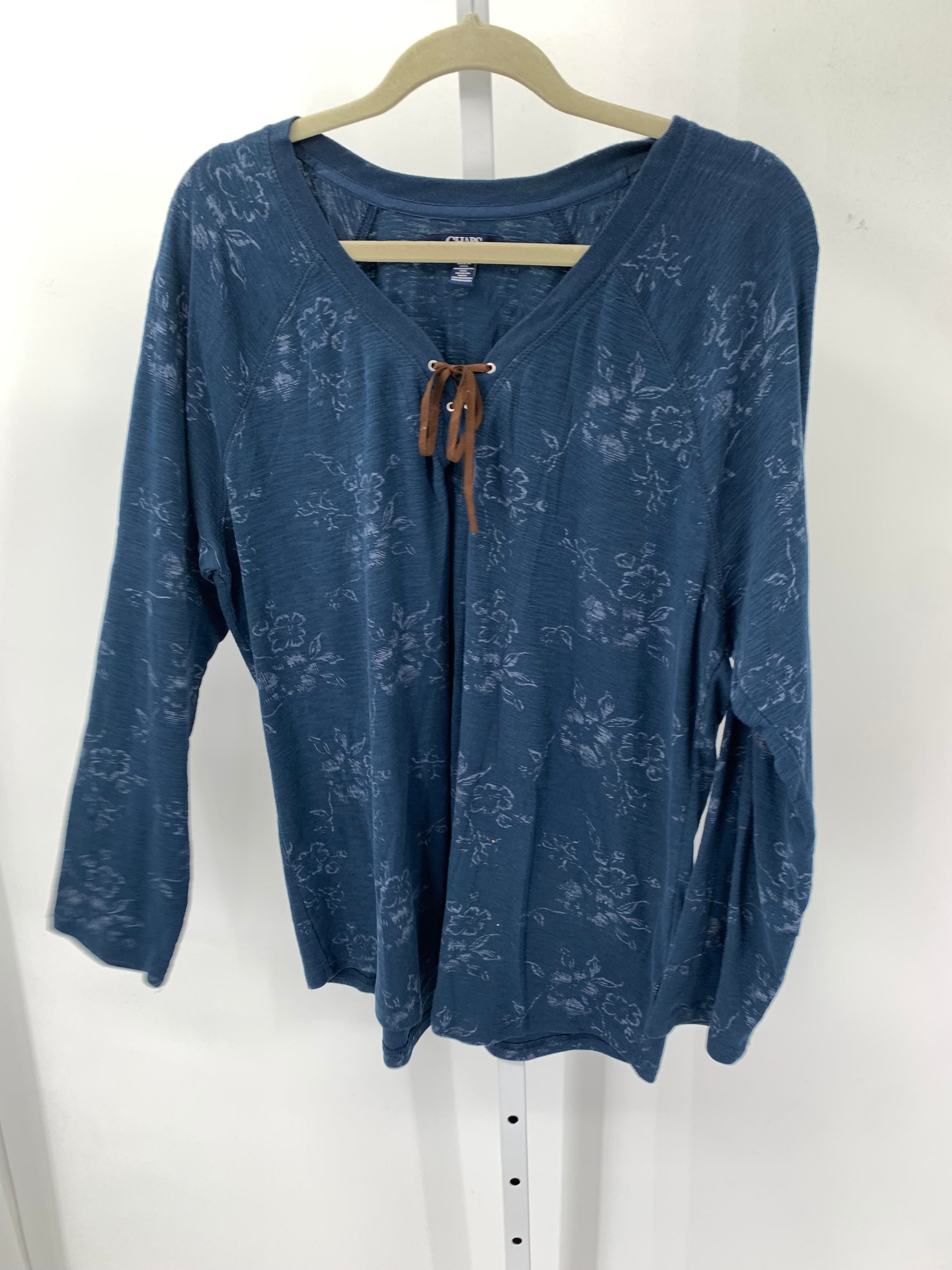 Chaps Size 2X Womens Long Sleeve Shirt