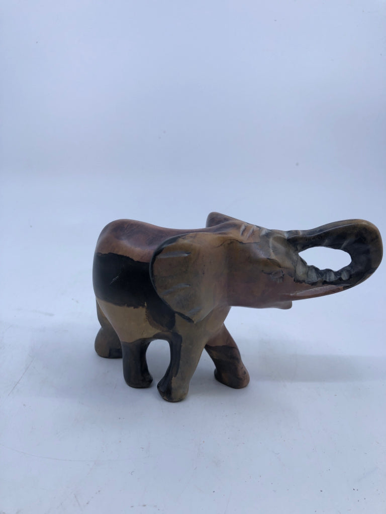 CARVED STONE ELEPHANT.