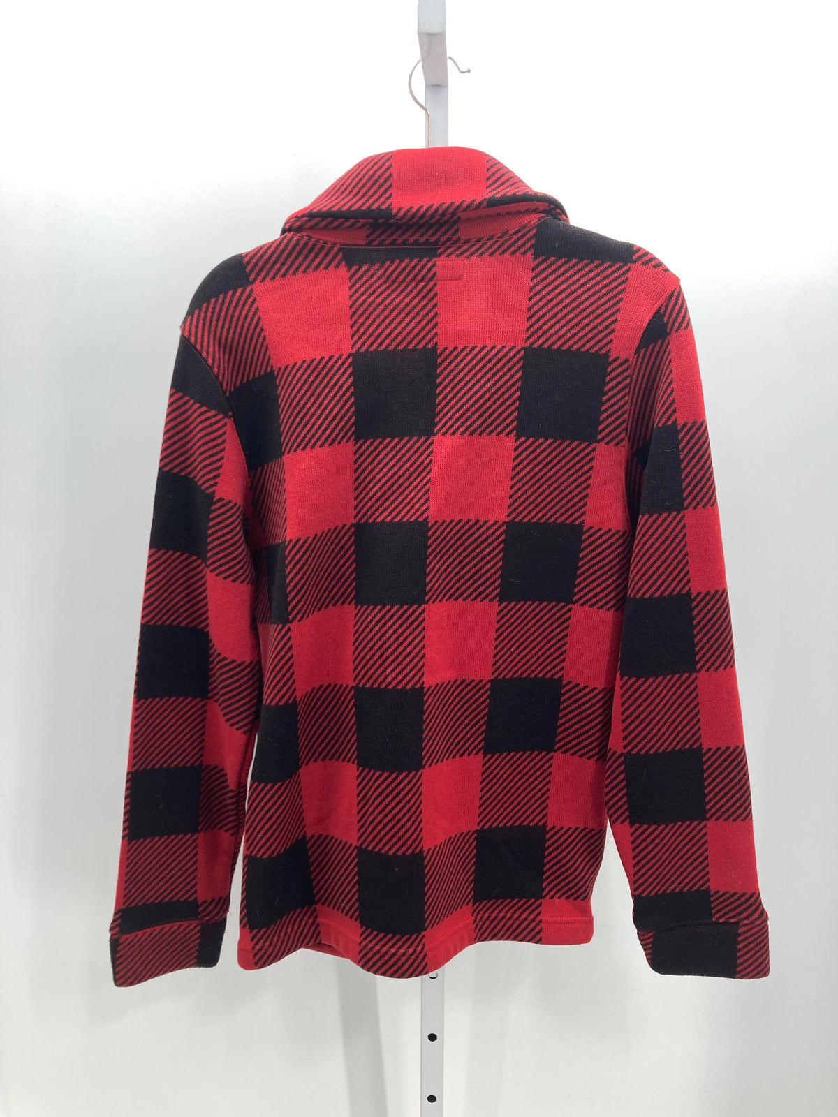 RED/BLACK CHECK KNIT CARDIGAN