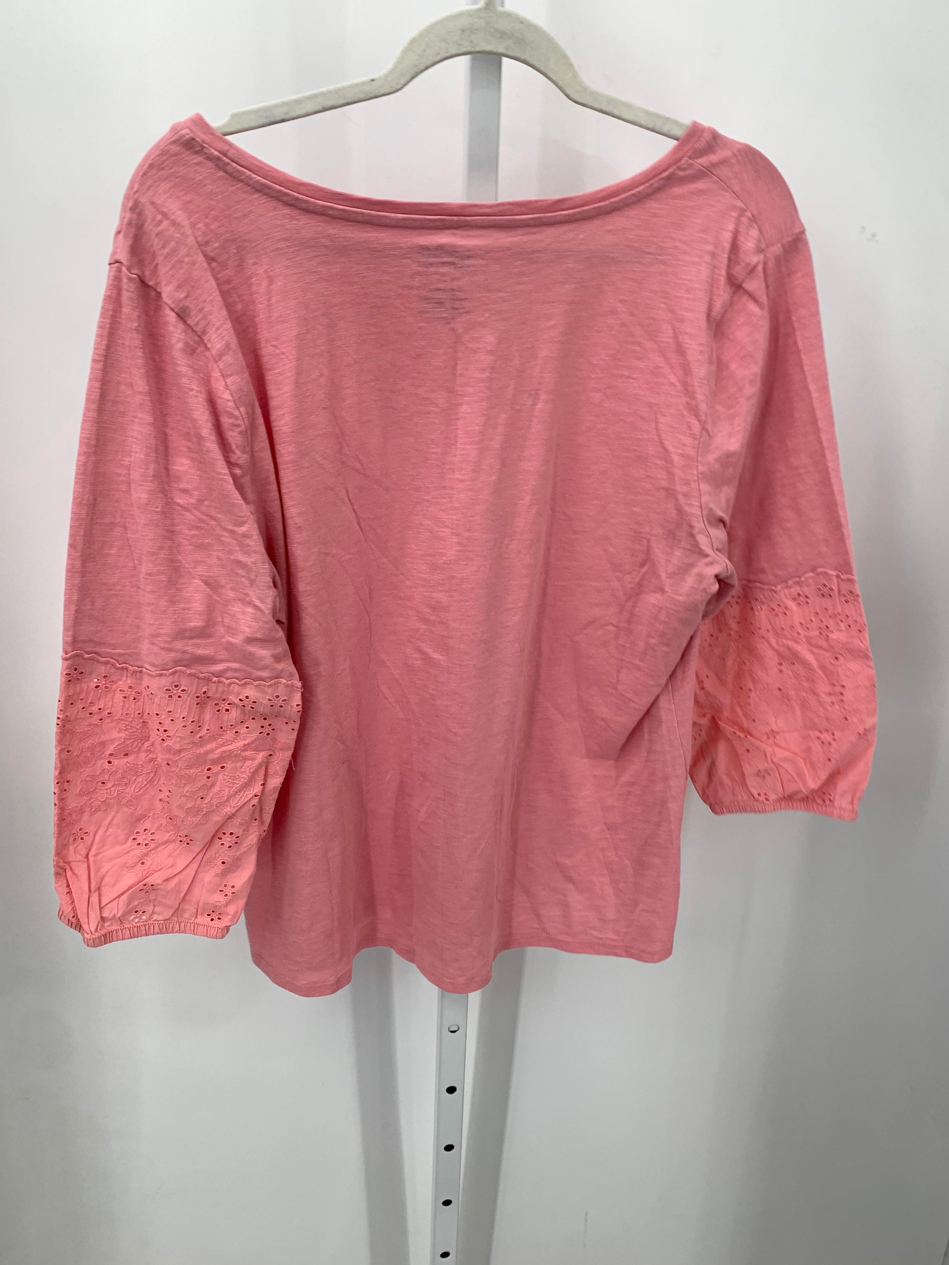 Croft & Barrow Size Large Misses 3/4 Sleeve Shirt