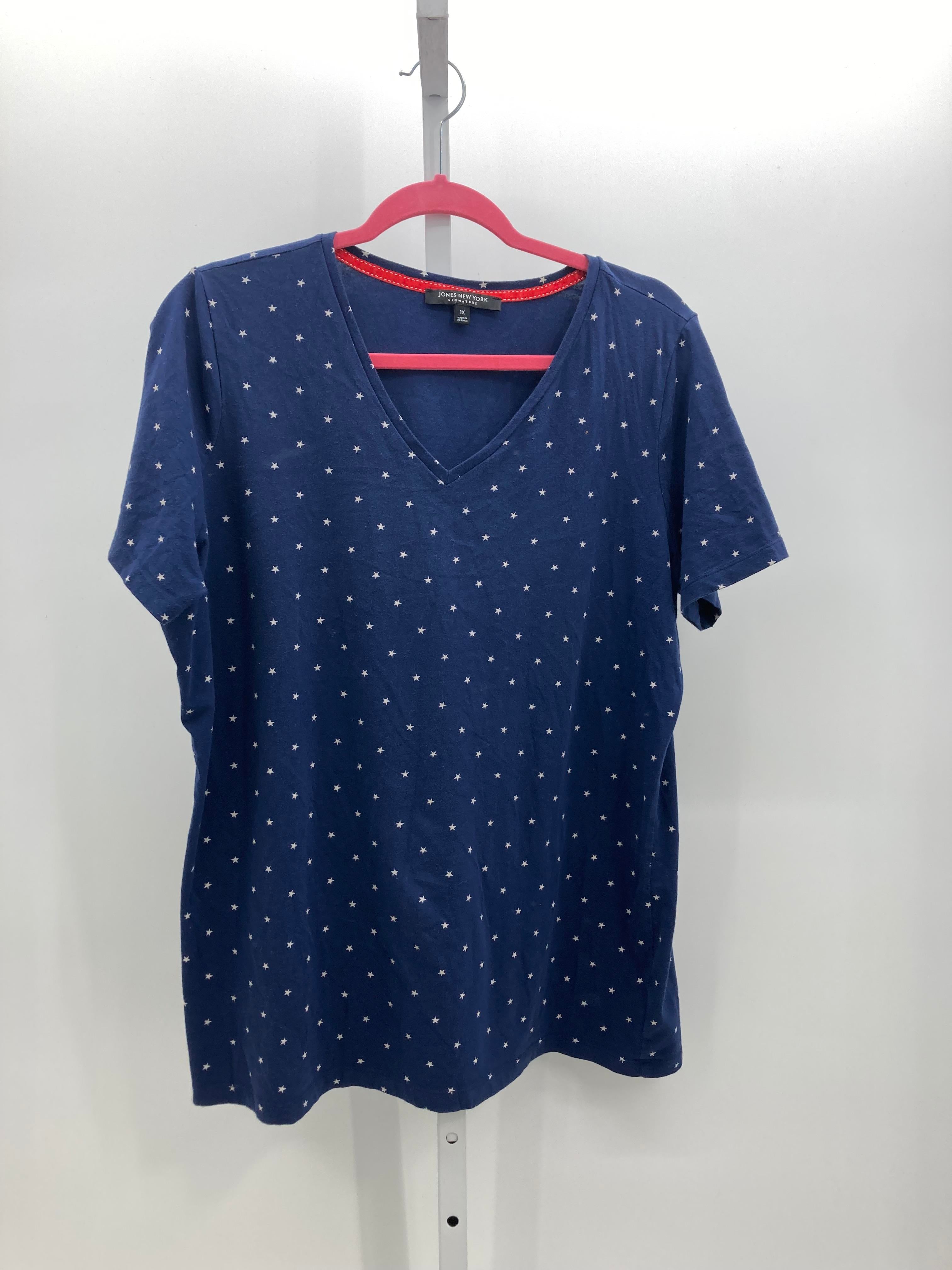 Jones New York Size 1X Womens Short Sleeve Shirt