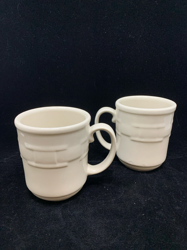 2 LONGABERGER CREAM MUGS.