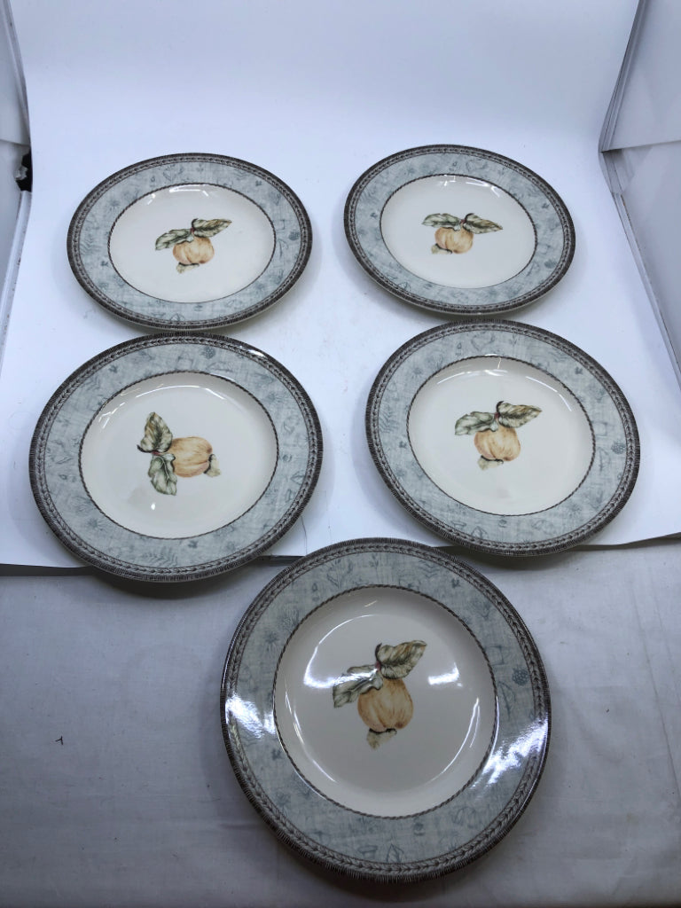 5 PEAR LUNCH PLATES JOHNSON BROS.