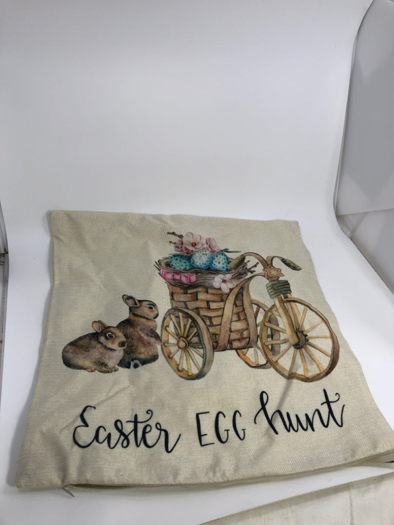 EASTER EGG HUNT PILLOW COVER.