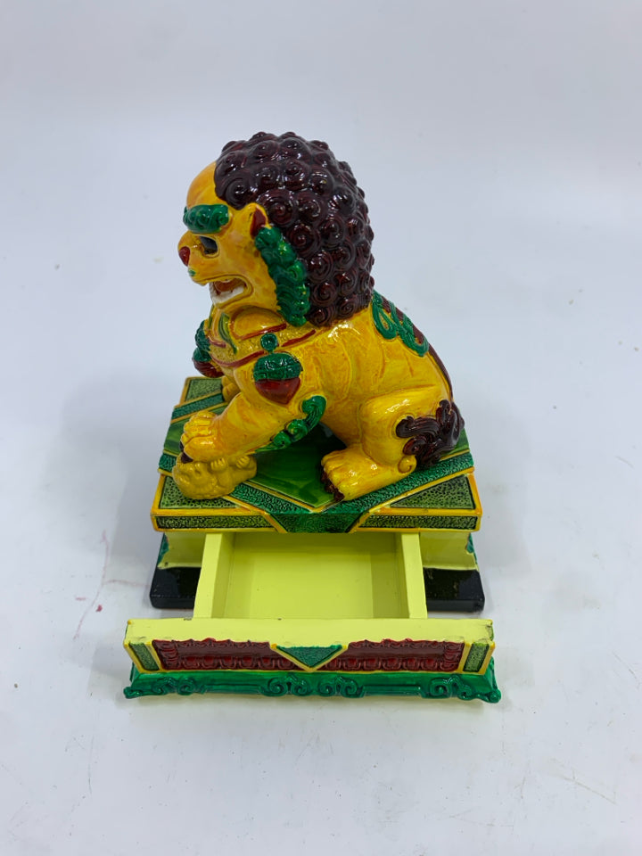 CHINESE LION FIGURINE W/DRAWER.
