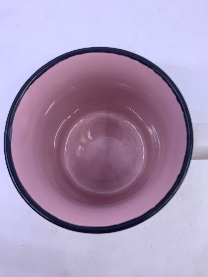 LET ALL -RIBBED MUG W PINK.