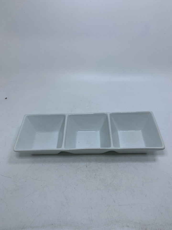 SQUARE 3 SLOT BOWL TRAY GREAT WHITE.