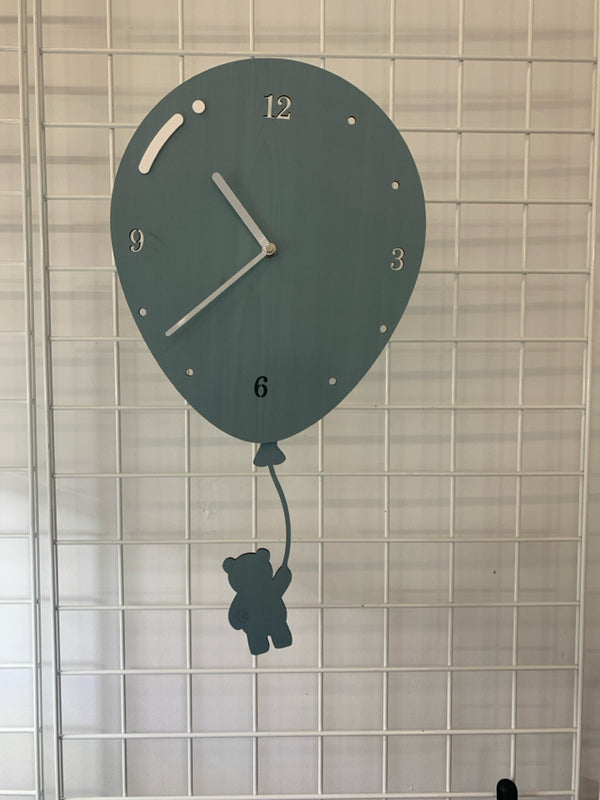 BLUE BALLOON HANGING CLOCK.