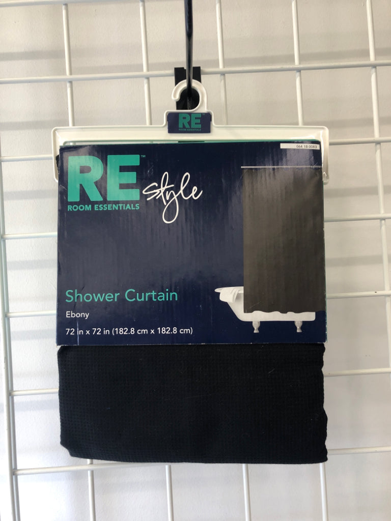 NIP BLACK SHOWER CURTAIN.