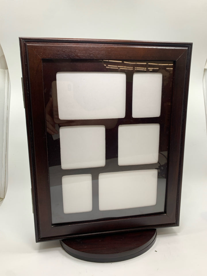 DK WOOD SPINNING JEWELRY BOX W/PHOTO FRAME.