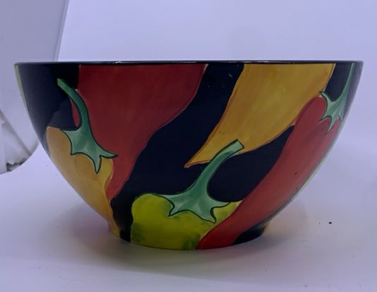 LARGE CHILI PEPPER SERVING BOWL.