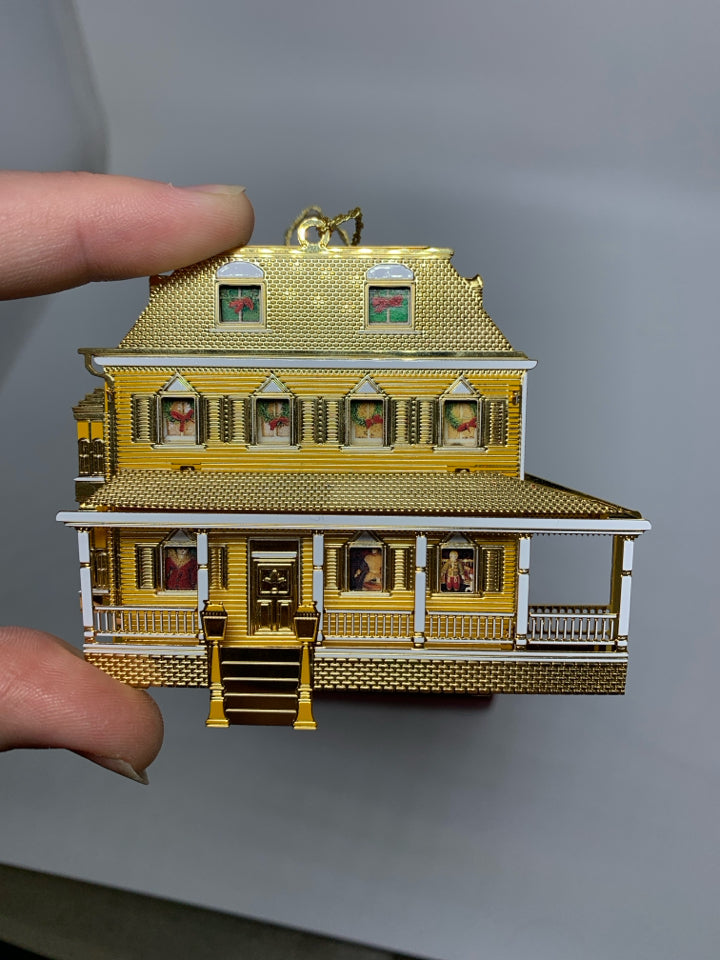 IN BOX WAMPUM COTTAGE BRASS HOUSE ORNAMENT BING & GRONDAHL.