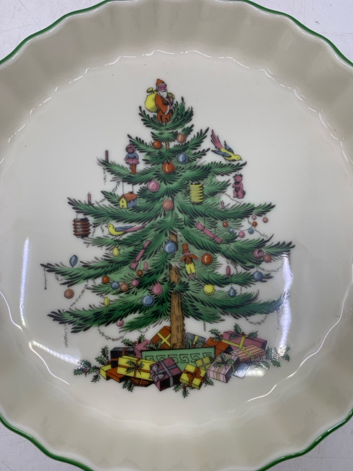 CHRISTMAS TREE TART/QUICHE PLATE.