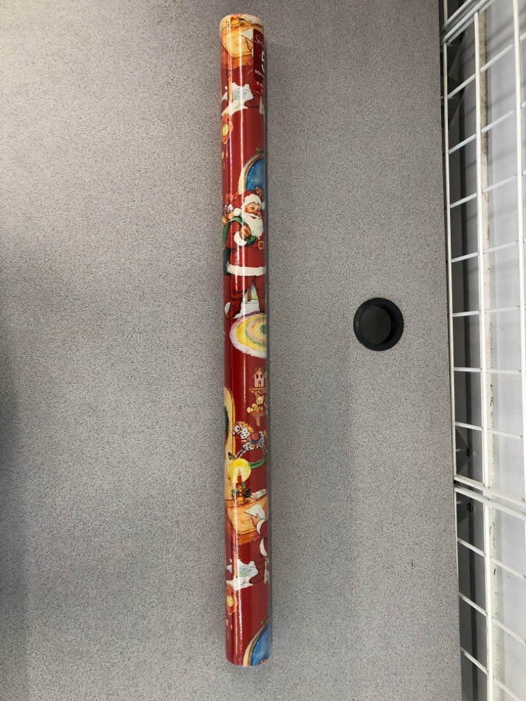 NIP RED SANTA WRAPPING PAPER.