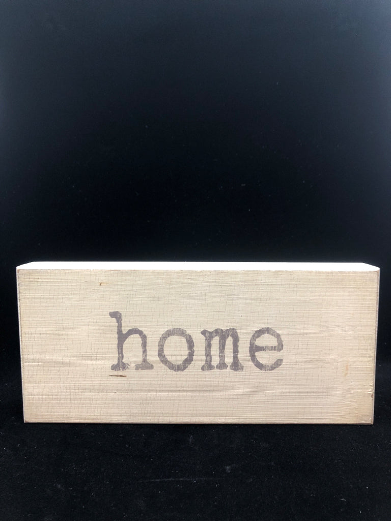 HOME WHITE BLOCK SIGN.