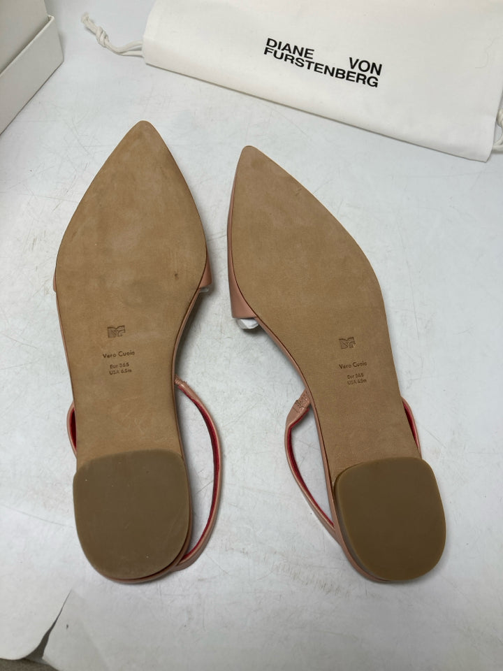 Diane Von Furstenberg Koko Pink Sand Flats- New With Box