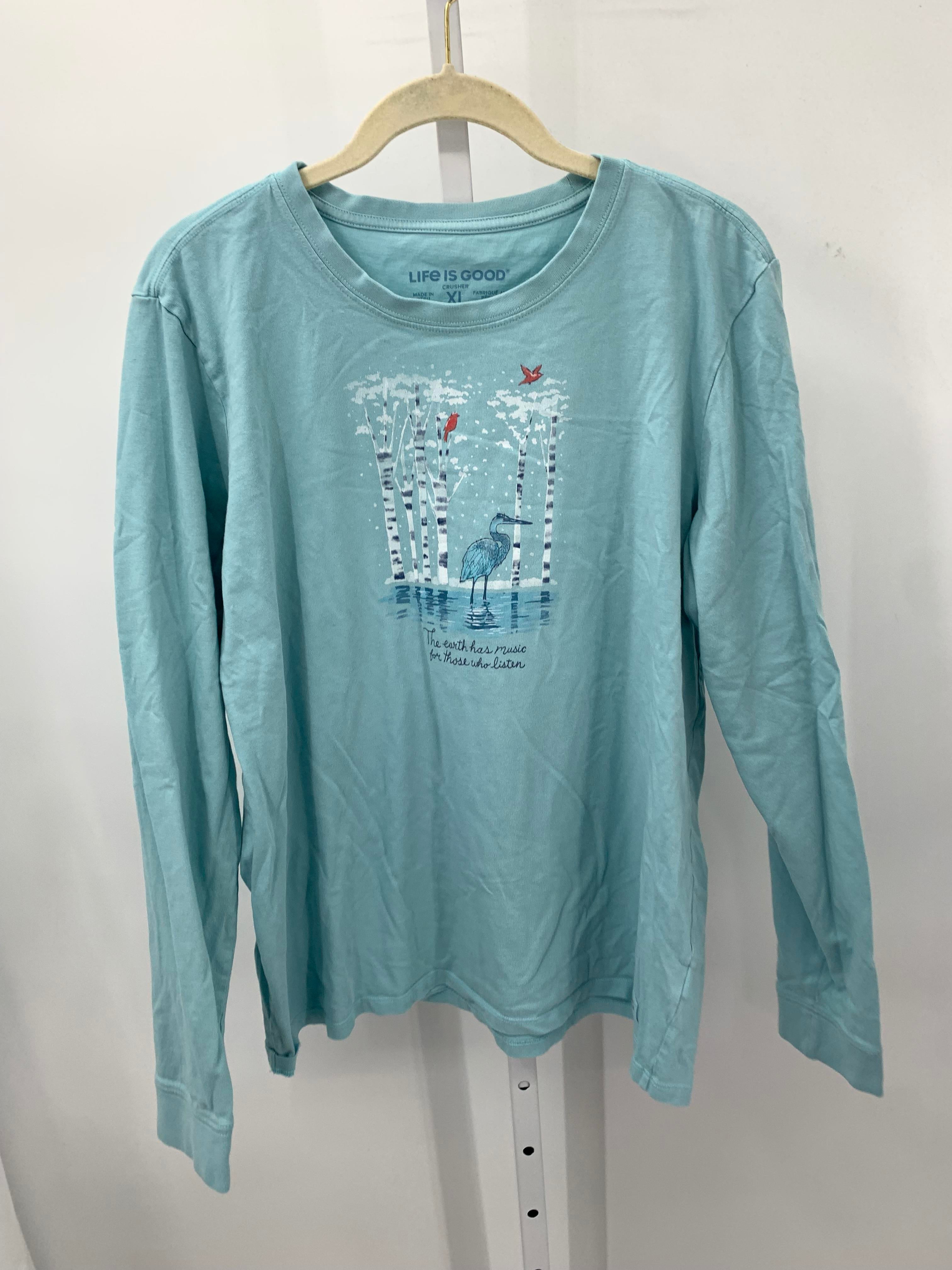 Life is Good Size Extra Large Misses Long Sleeve Shirt