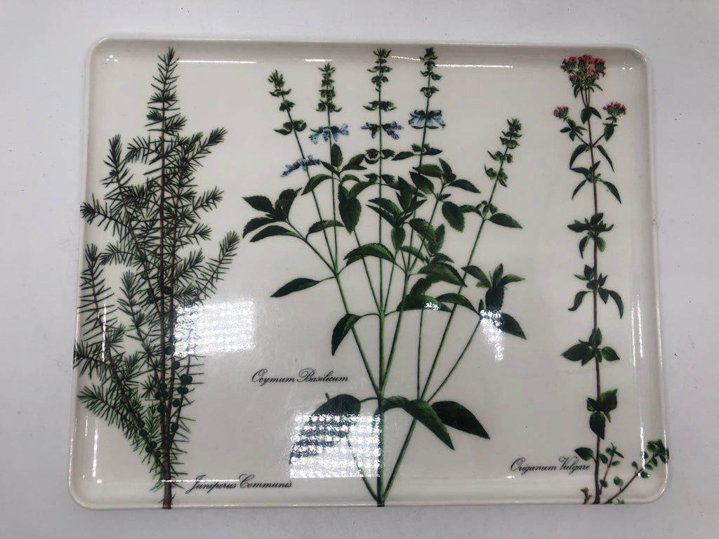 BOTANICAL HERB MELAMINE TRAY.