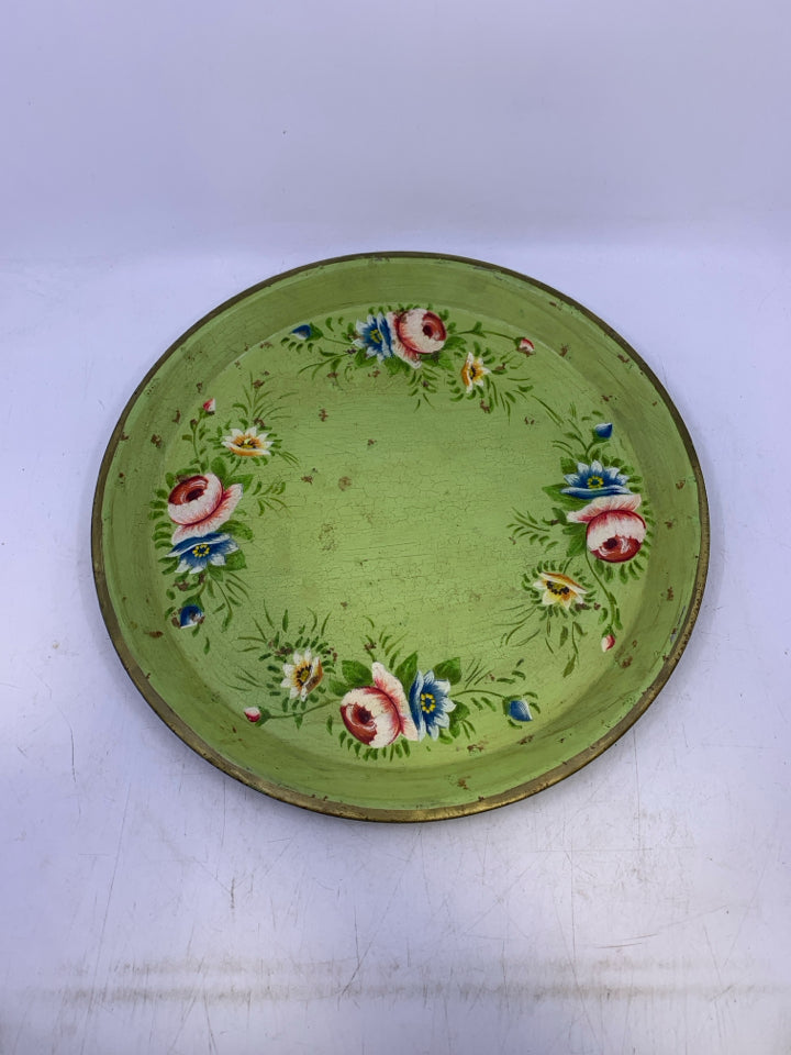 METAL FLORAL TRAY.