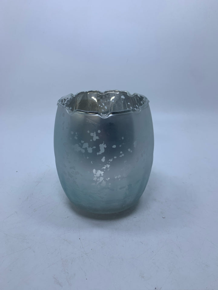 MERCURY GLASS TEA LIGHT HOLDER.