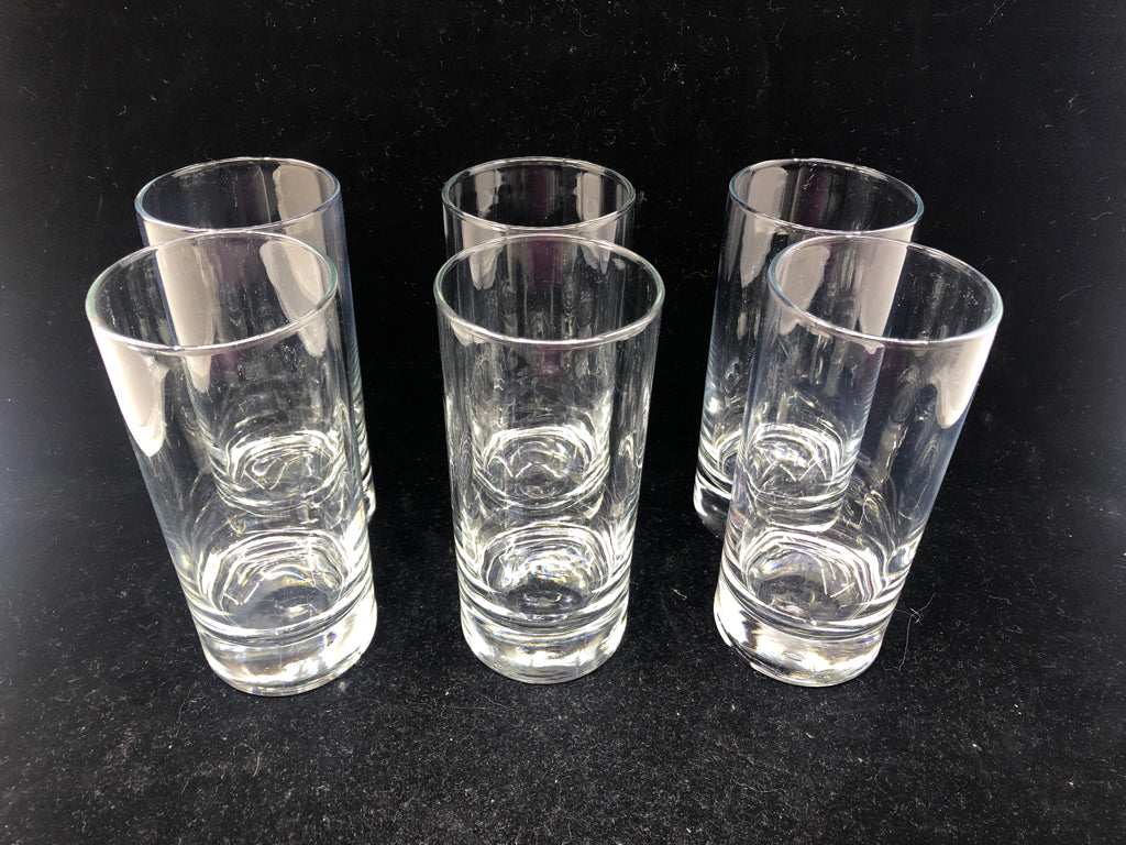 6 HEAVY BOTTOM WATER GLASSES.