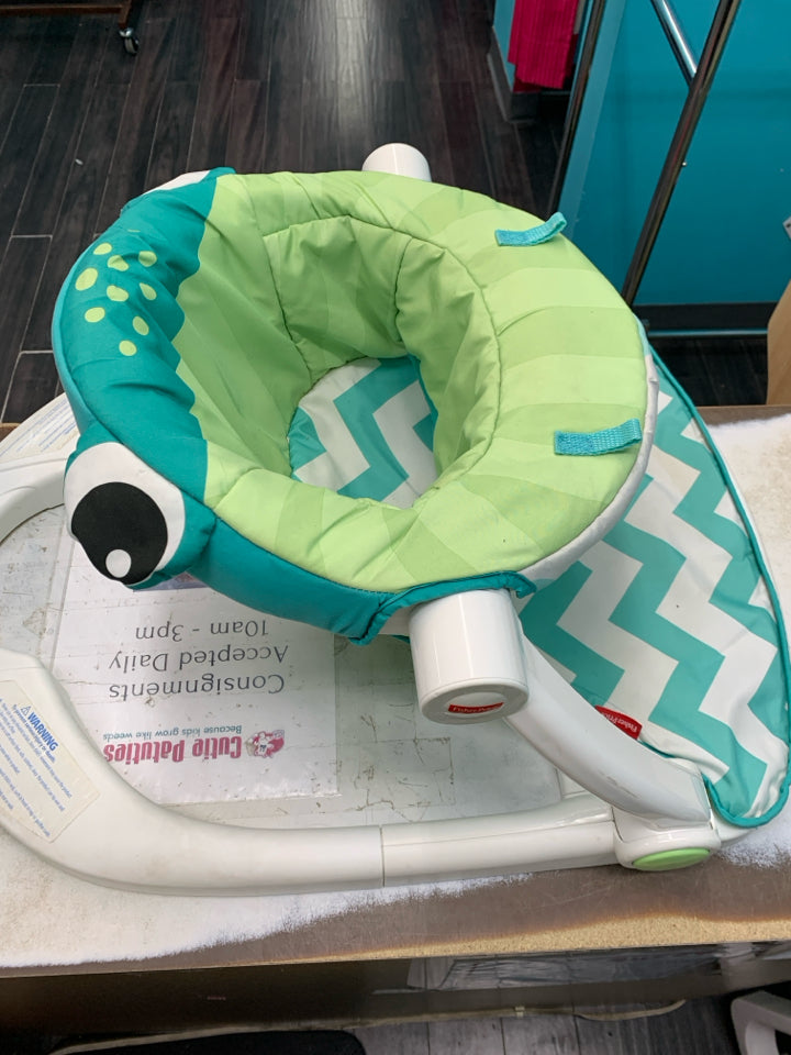 Fisher-Price SIt-Me-Up Floor Seat - Citrus Frog *no accessories*