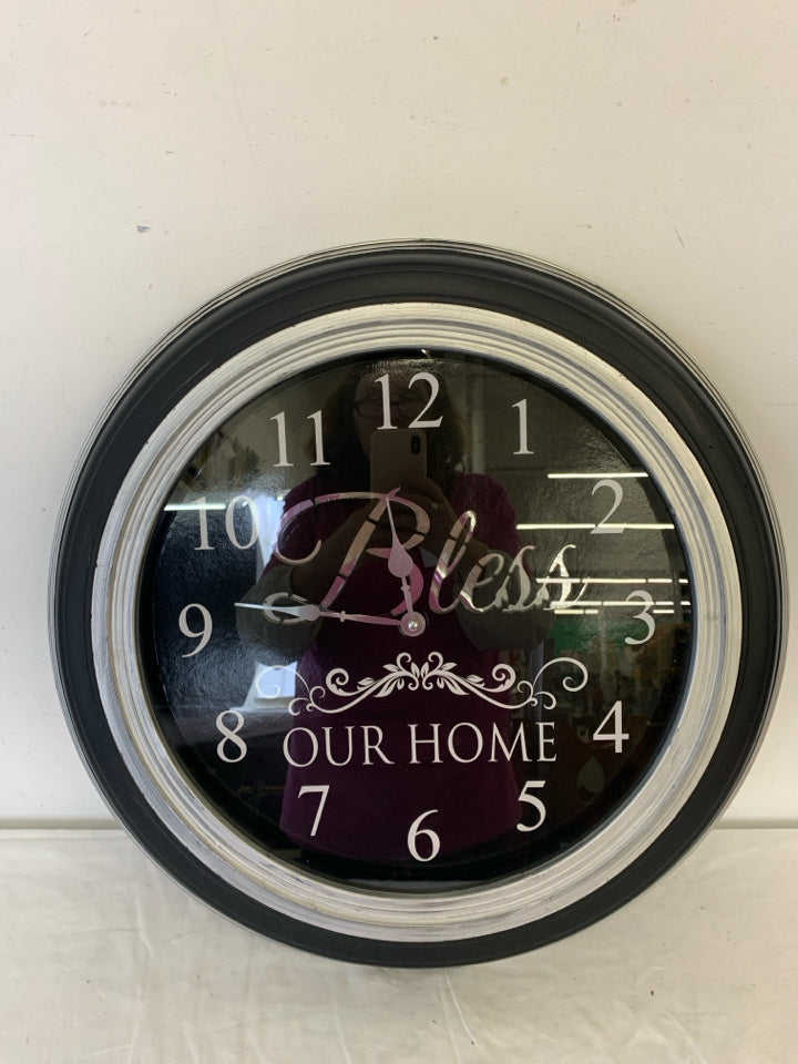 BLESS OUR HOME WALL CLOCK.