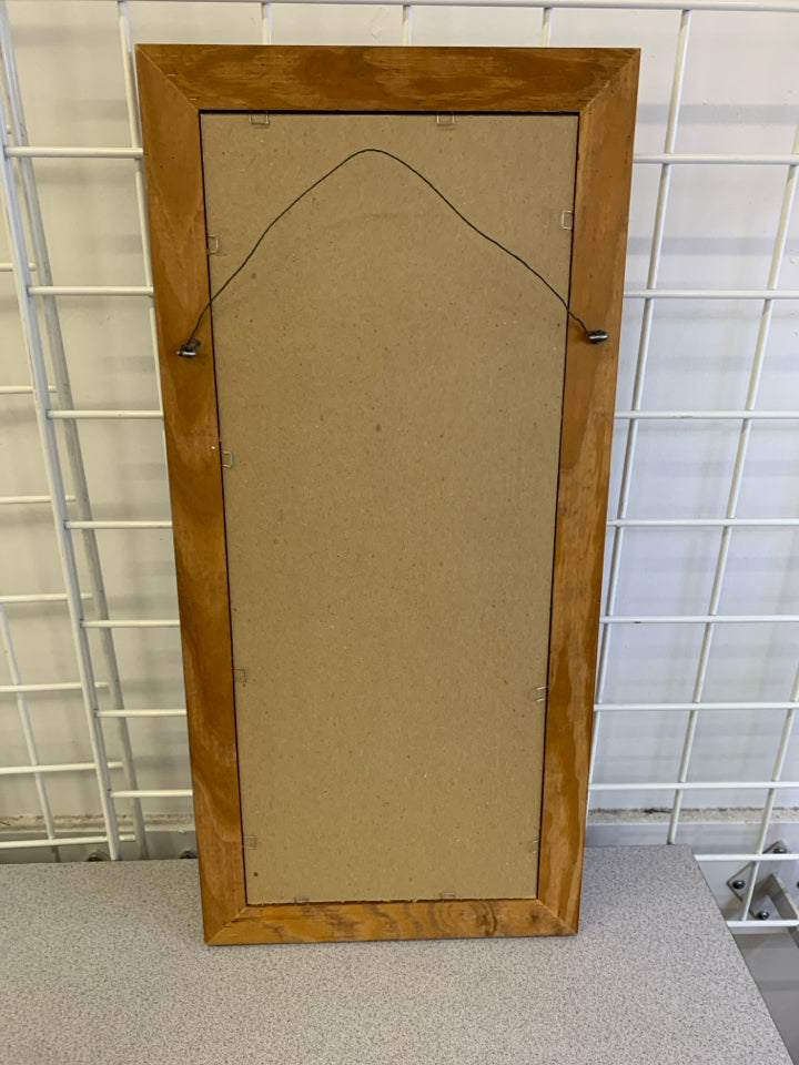 WOOD WINDOW PANE MIRROR.